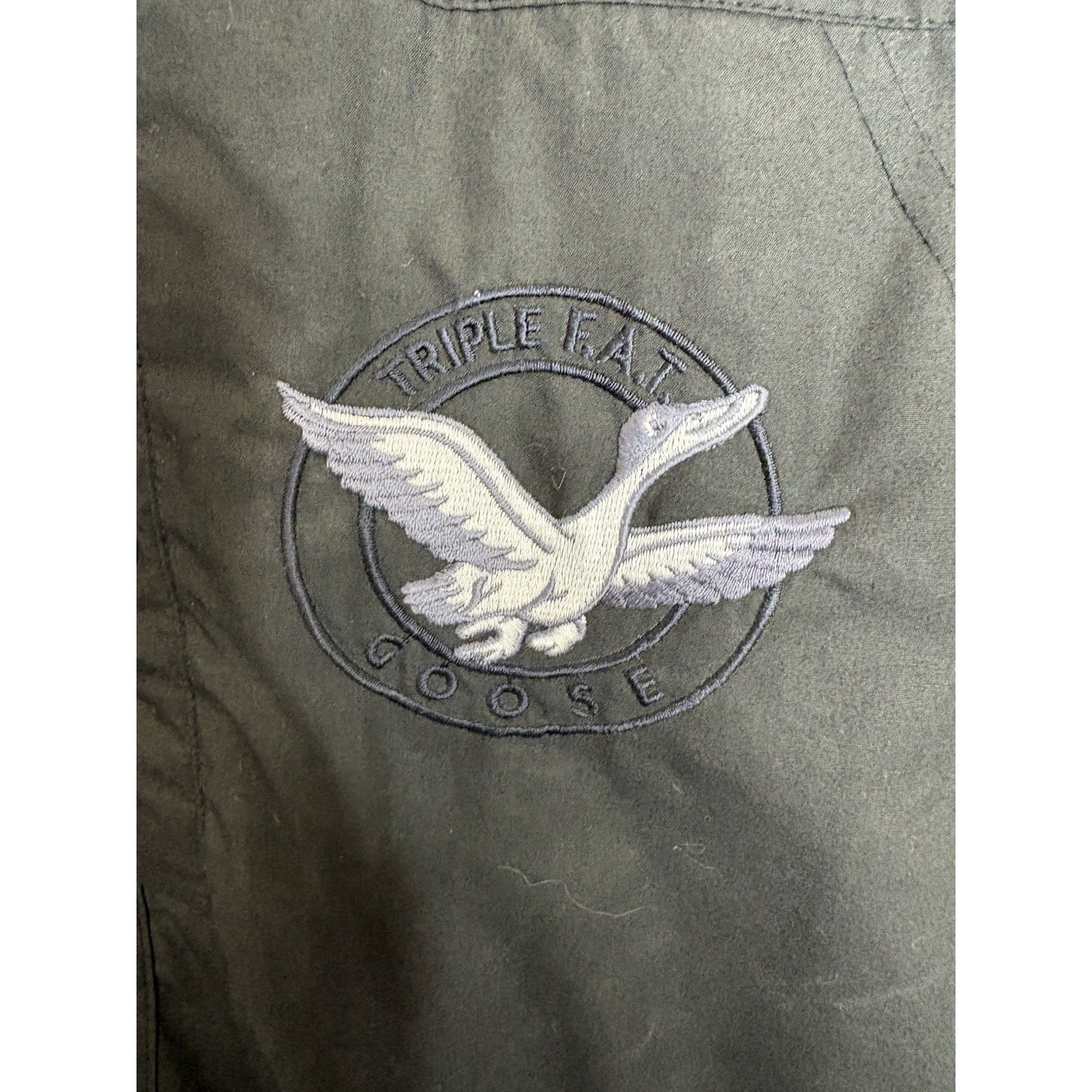 Vintage Triple Fat Goose Jacket Mens Medium Down Filled Parka Black No Hood — image 2 of 6